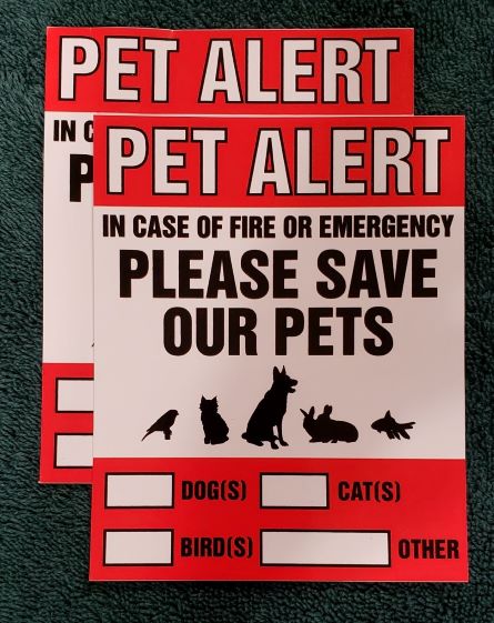 Pet Alert Decals